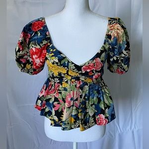 Floral off shoulder shirt